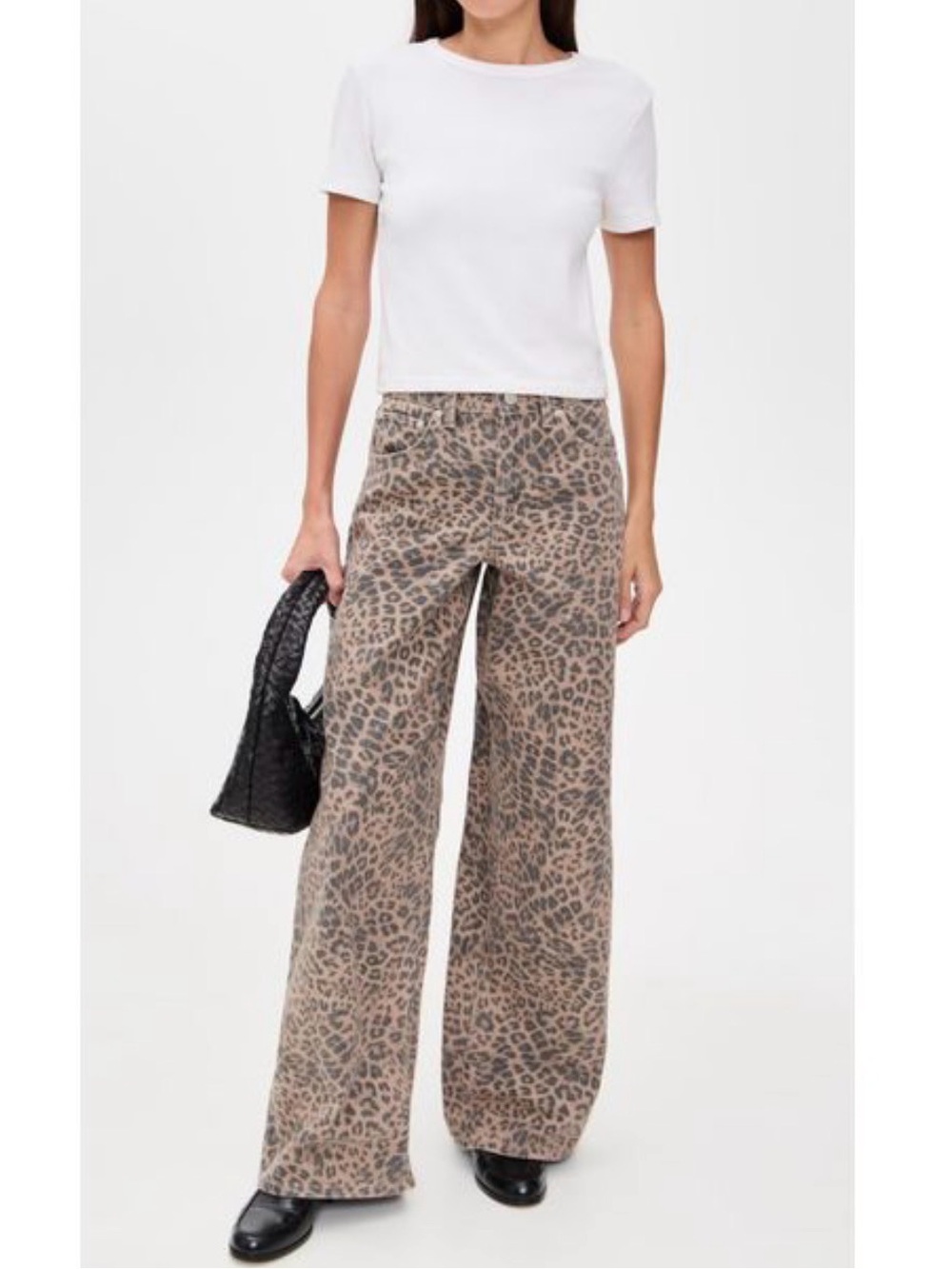 Z Supply Marli Denim Leopard Pants in Natural. Size 26